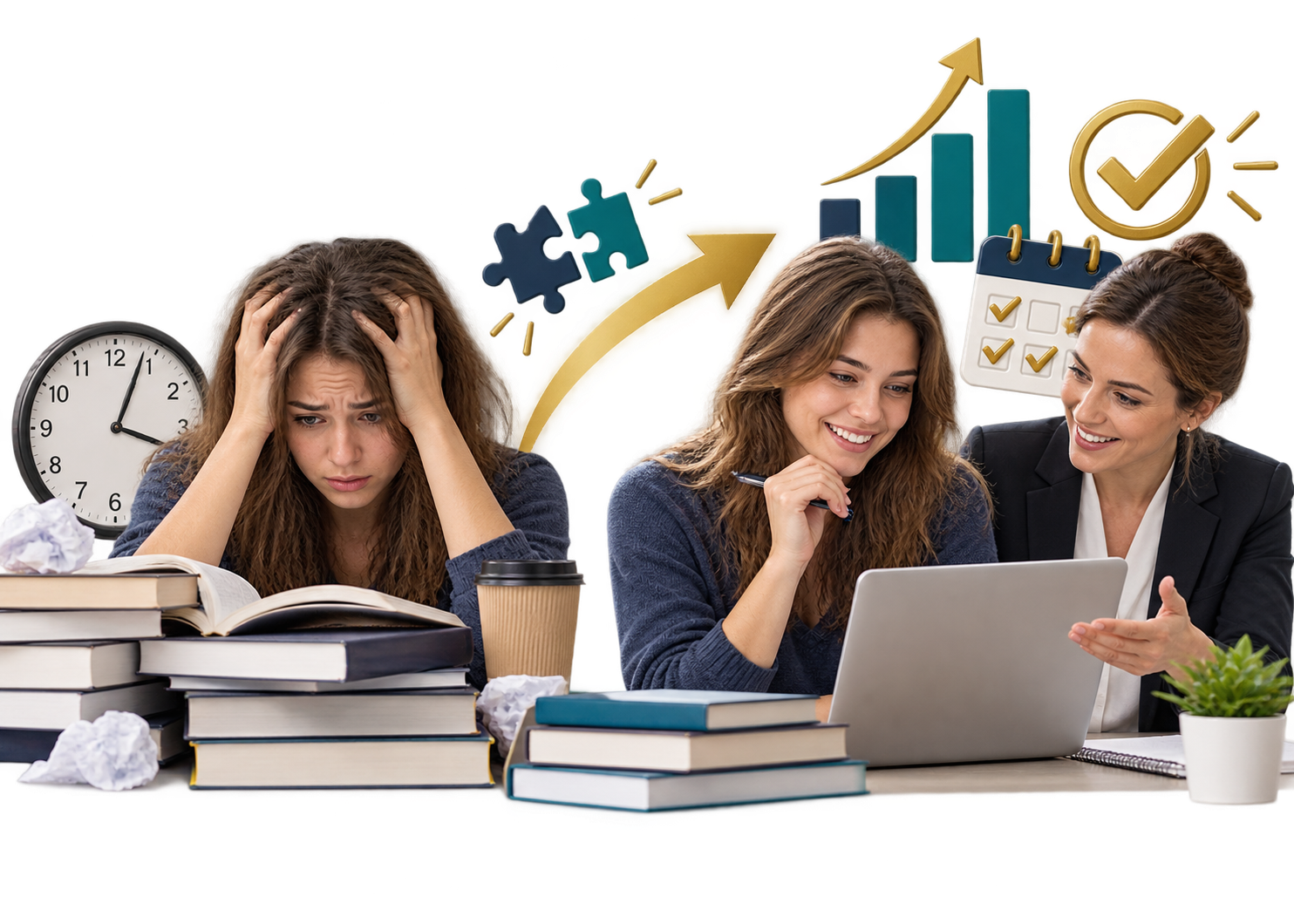 University student attending a personalized online exam preparation session with a professional tutor